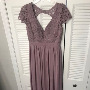 formal lace backless dress